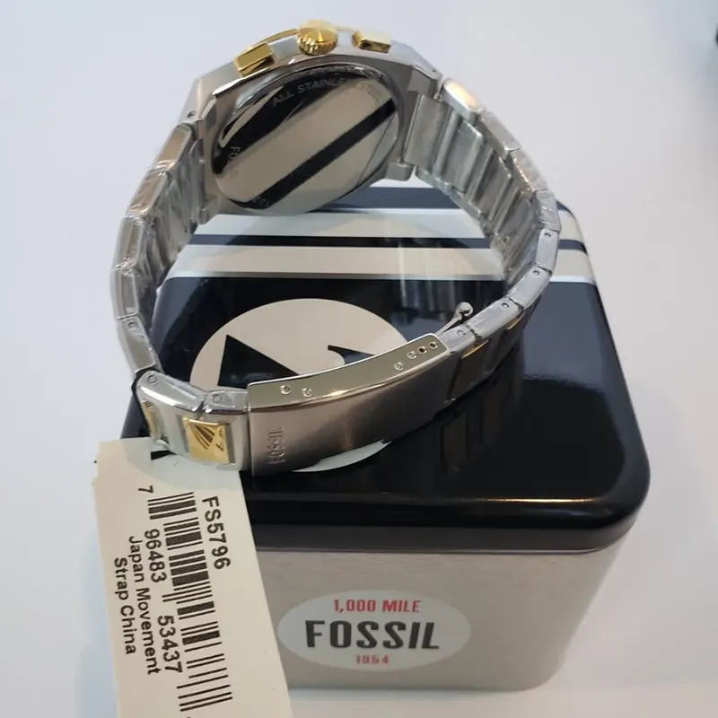 Fossil Everett Chronograph Cream Dial Men's Watch- FS5796